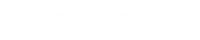 転職するとレベルが1になるが、転職する前の約半分の能力値を引き継ぐことができるのだ。