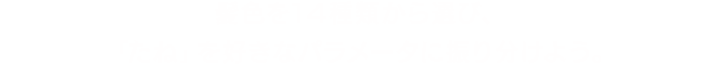 髪色を14種類から選び、「たね」を好きなパラメータに振り分けよう。