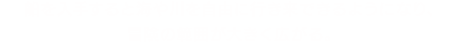 船を入手すると海や川を自由に行き来できるようになり、冒険の範囲が大きく広がる。